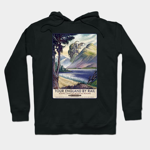 Cthulhu Railway Travel Poster Hoodie by ChetArt